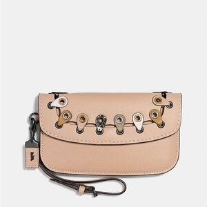 Coach Clutch With Snakeskin Coach Link Detail